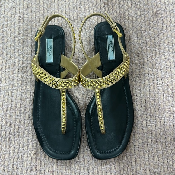 Prada gold sandals - Picture 1 of 5